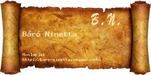 Báró Ninetta névjegykártya